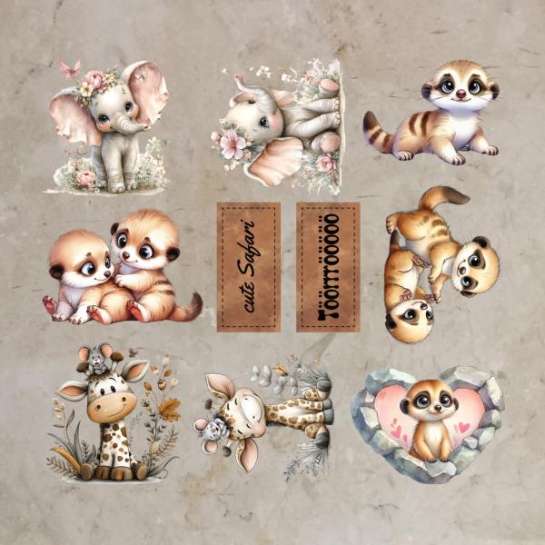 Bügelbild-Bundle süße Safari