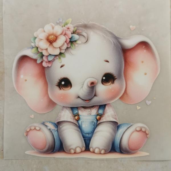 Bügelbild süße Safaritiere Elefant
