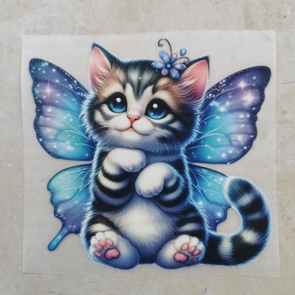 Bügelbild Feenkatze Pfötchen