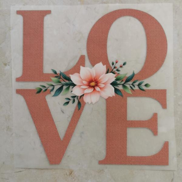 Bügelbild Love rose