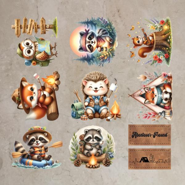 Bügelbild-Bundle Abenteuertiere