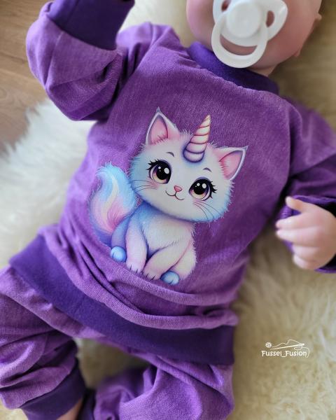 Bügelbild Einhornkatze sitzend