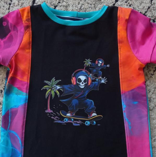 Bügelbild Skater-Skull