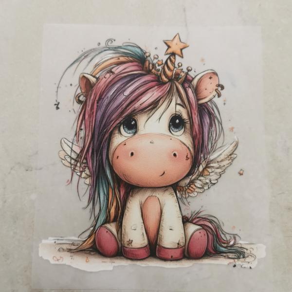 Bügelbild knuffiges Einhorn Stern