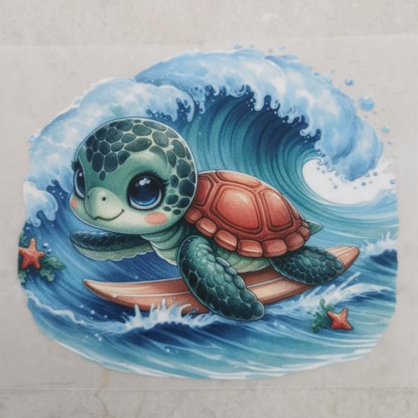Bügelbild süße Sommerschildi surfend