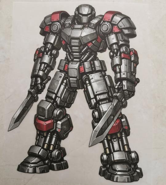 Bügelbild Mech-Warrior Schwerter