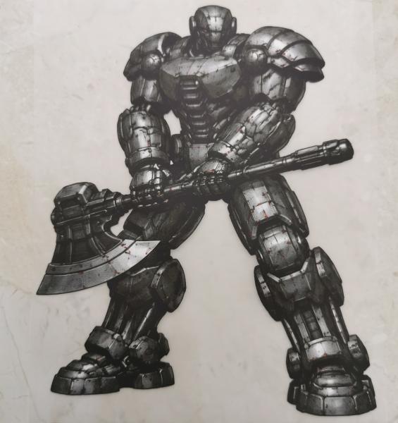 Bügelbild Mech-Warrior Axt