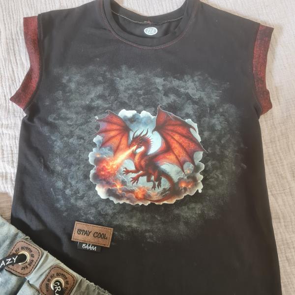 Bügelbild Elementdrache Feuer