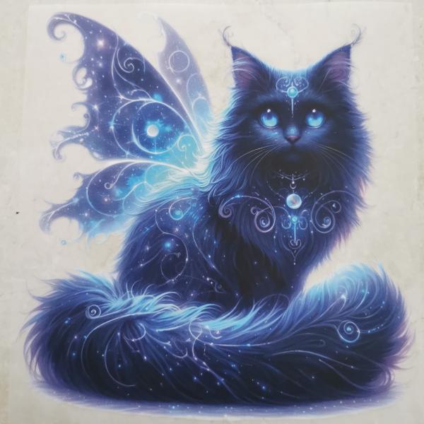 Bügelbild Flügelkatze Vollmond