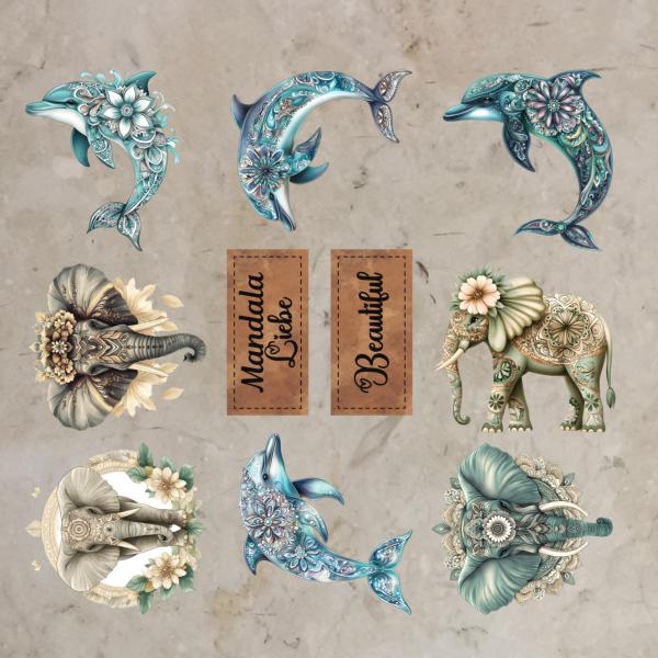 Bügelbild-Bundle Mandala-Tiere