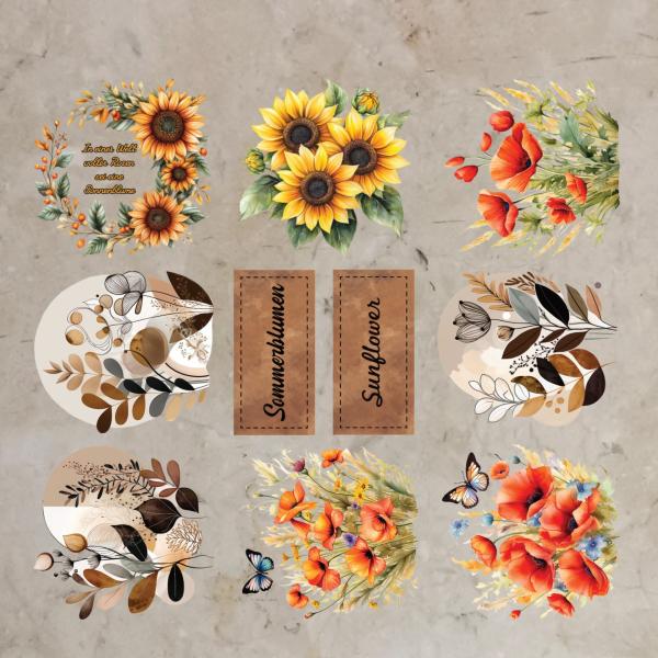 Bügelbild-Bundle Sommerblumen