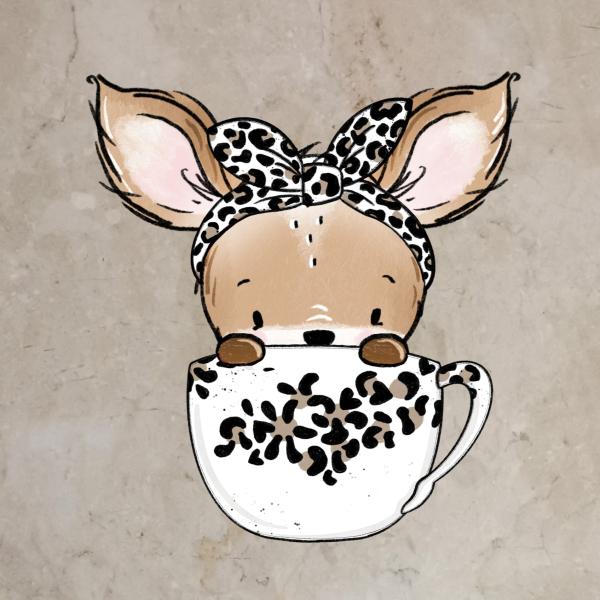 Bügelbild Reh Lina Tasse