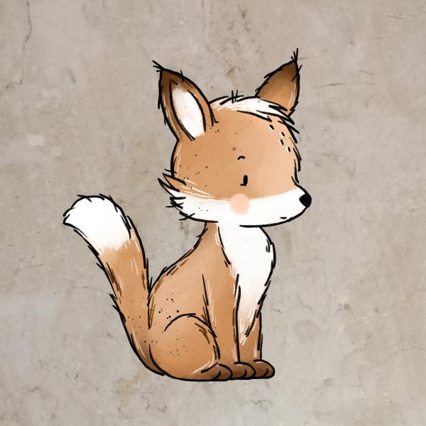 Bügelbild Herbstfuchs sitzend