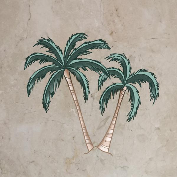 Bügelbild Aloha Palme hell