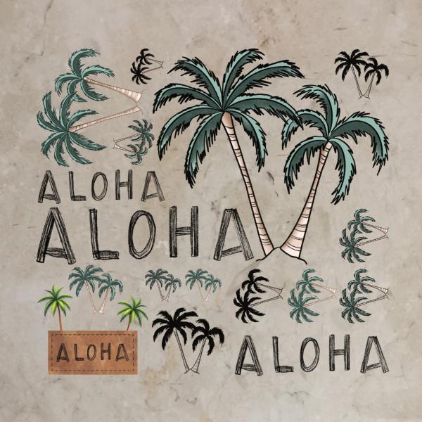 Design-Bügelbild-Bundle Aloha