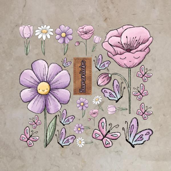 Design-Bügelbild-Bundle Blumenliebe