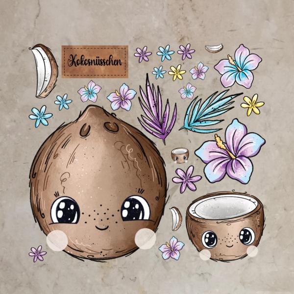 Design-Bügelbild-Bundle Kokosnüsschen