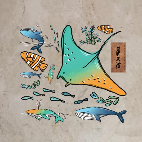 Design-Bügelbild-Bundle Ocean