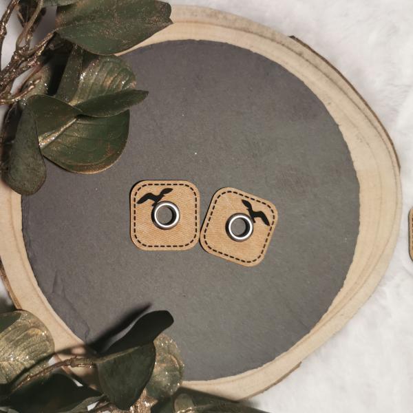 Ösenpatch-Set eckig Möwen