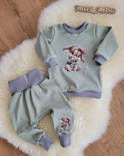 Bügelbild Schnullerhase rosa