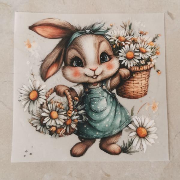Bügelbild Blumenhase Kleid