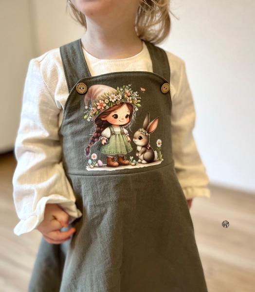 Bügelbild Mädchen mit Hase Hut