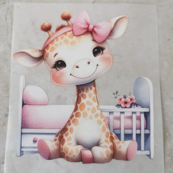 Bügelbild Schleifengiraffe Bett