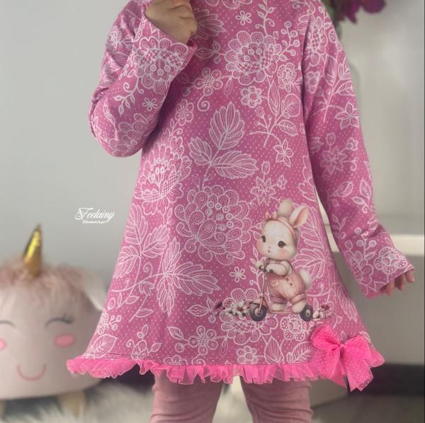 Bügelbild Schleifenhase Roller