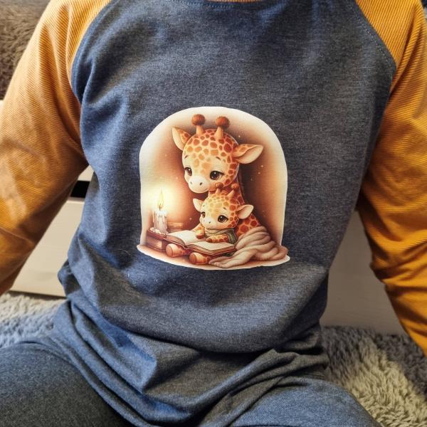 Bügelbild Lesezeit Giraffen