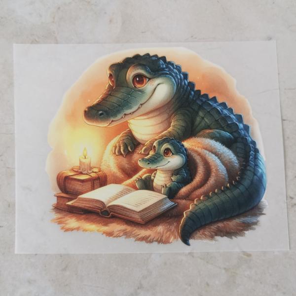 Bügelbild Lesezeit Krokodile