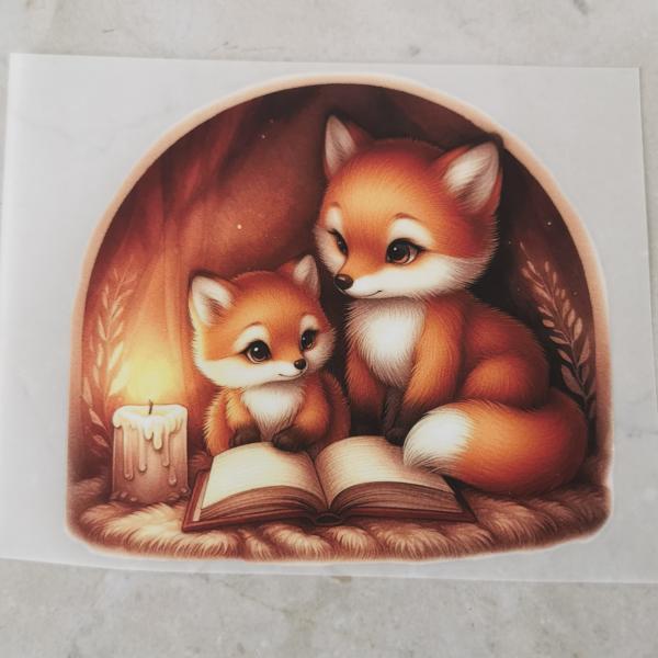 Bügelbild Lesezeit Füchse