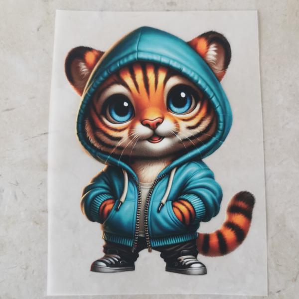 Bügelbild Tiger Hoodie-Jacke