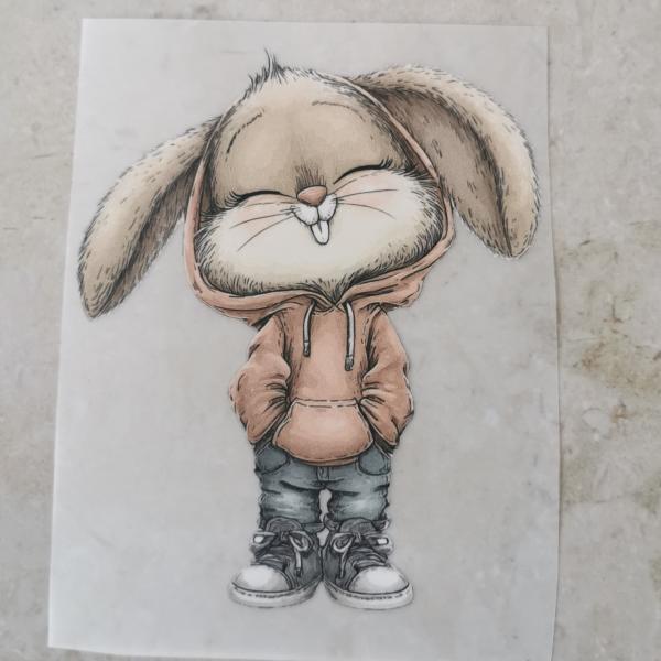 Bügelbild cooler Hase