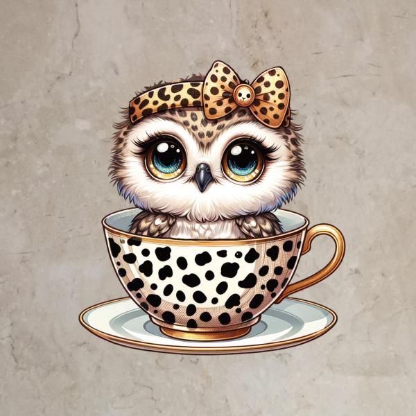 Bügelbild Leo-Tassentier Eule ohne Hasenohren