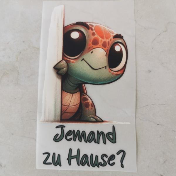 Bügelbild Jemand zu Hause-Schildi