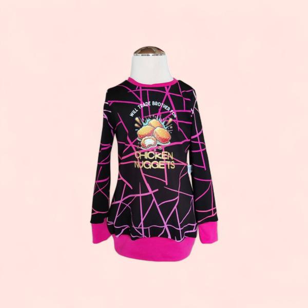 Bügelbild Tausche Bruder gegen Chicken-Nuggets