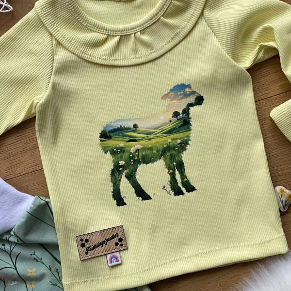 Bügelbild Lamm Landschaft