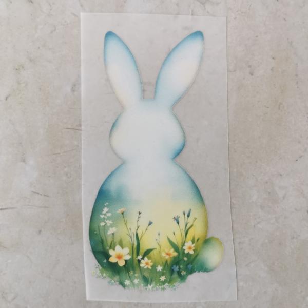 Bügelbild Osterhase Landschaft