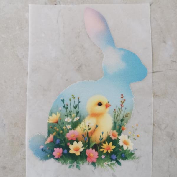 Bügelbild Osterhase Küken