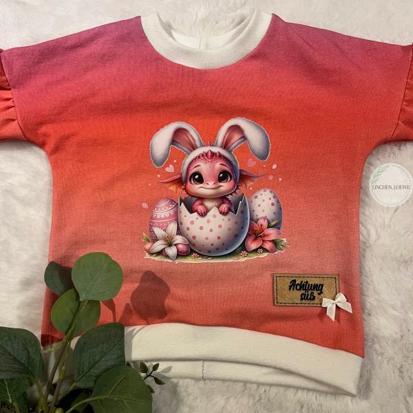 Bügelbild Osterdrache rosa