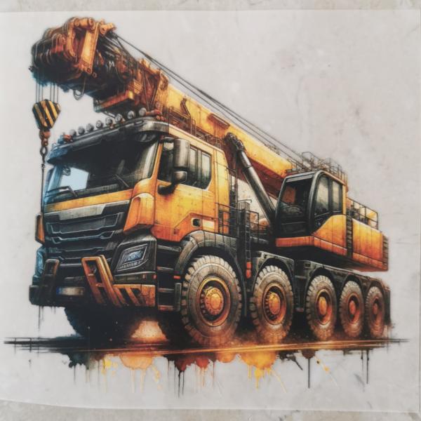 Bügelbild cooler Kranwagen