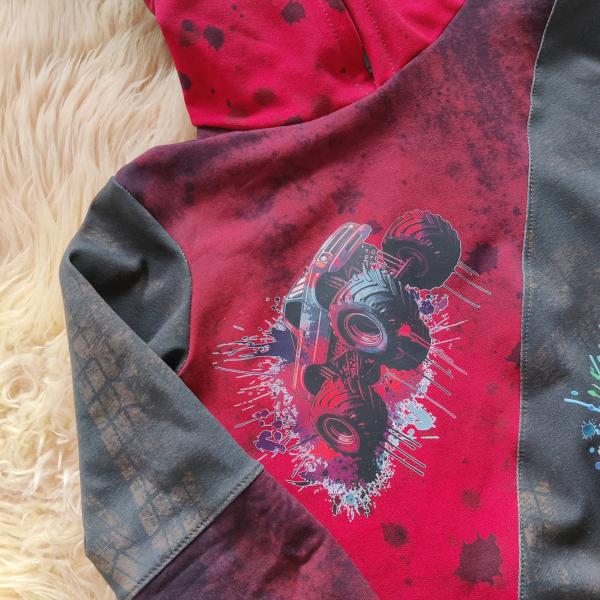 Bügelbild roter Monstertruck Splash