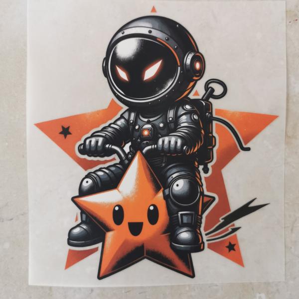 Bügelbild cooler Astronaut Stern