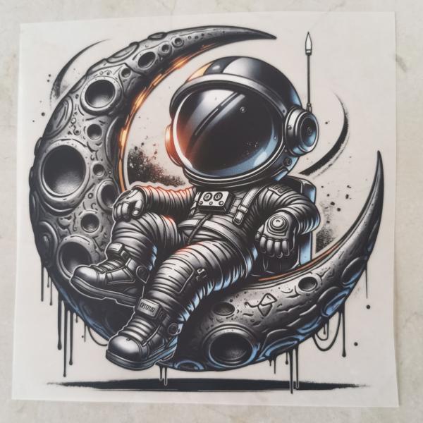 Bügelbild cooler Astronaut Mond