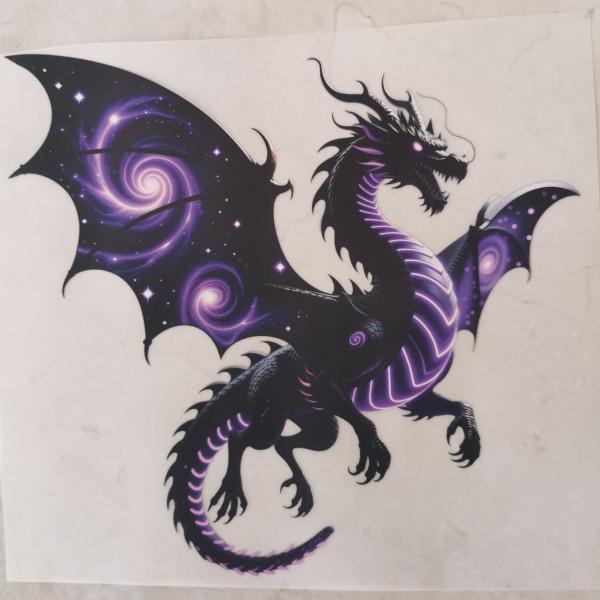 Bügelbild lila Galaxydrache