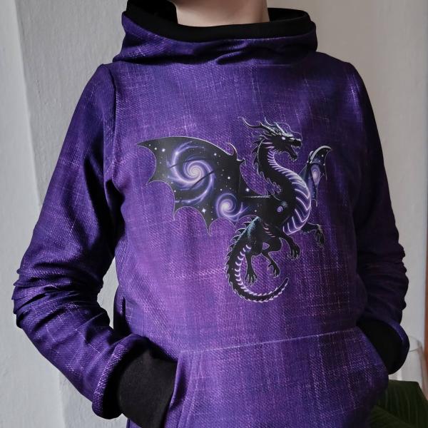 Bügelbild lila Galaxydrache