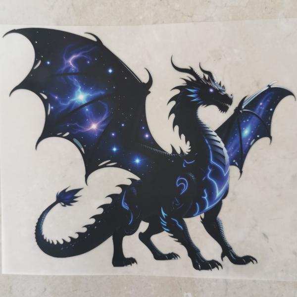 Bügelbild blauer Galaxydrache