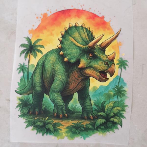 Bügelbild Palmendino Trizeratops