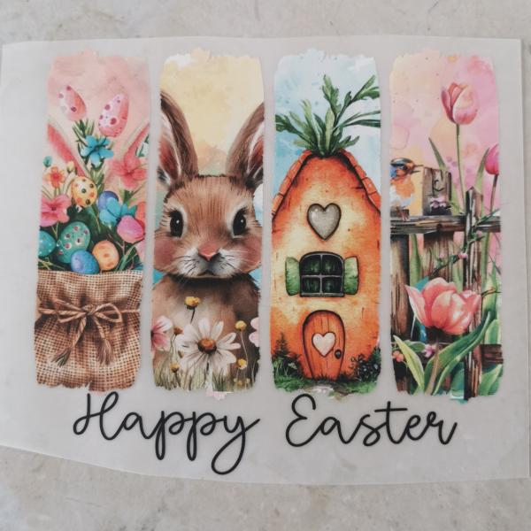 Bügelbild Happy Easter bunt