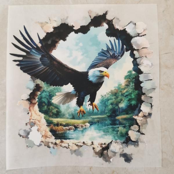 Bügelbild fliegender Adler